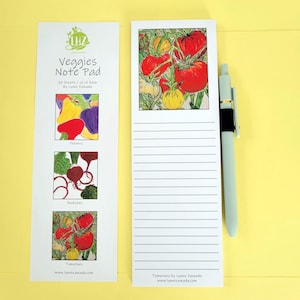 Veggies: A Magnetic Grocery and Shopping List and Note Pad with Pen Holder