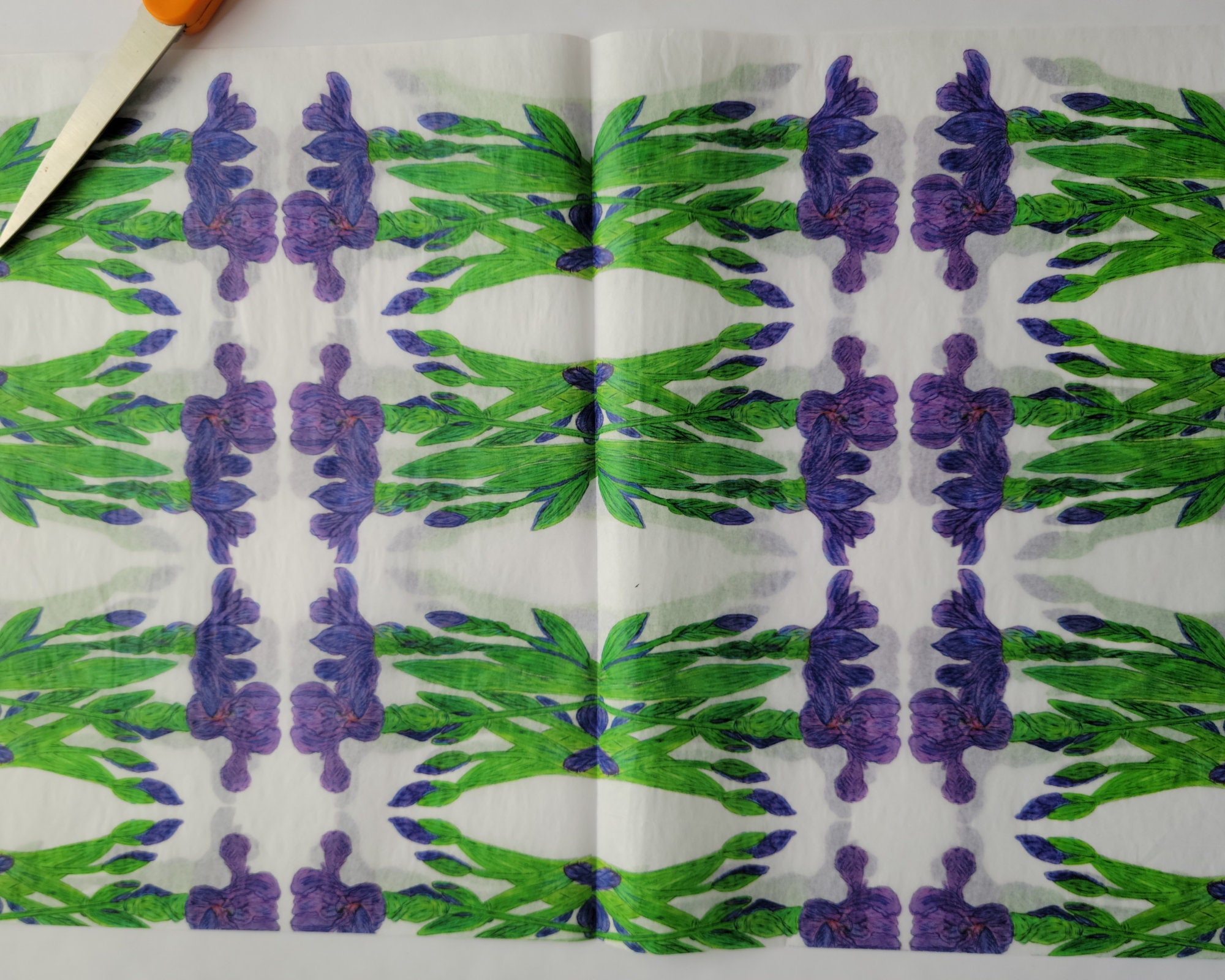 Purple Iris Tissue Paper Kit 5 Large Sheets Tissue Paper Etsy