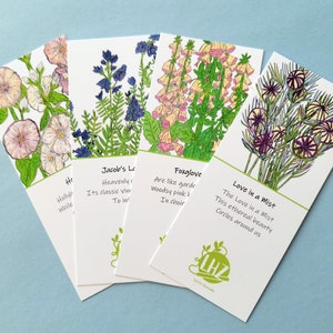 Heavenly Flowers Haiku Bookmark Pack, Four Haiku  Bookmarks for Reading and Gift Giving
