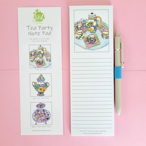 Tea Party Notepad, Magnetic Note, Grocery and List Pad,