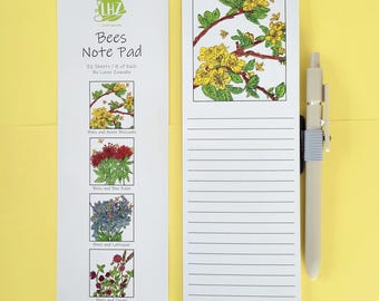 Bees Note Pad, Magnetic, Grocery, Shopping, and List Notepad,