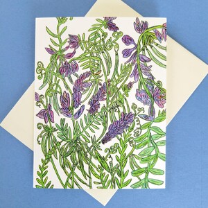 String Bean & Vetch Note Card: A Blank Vegetable Greeting Card and Bookmark
