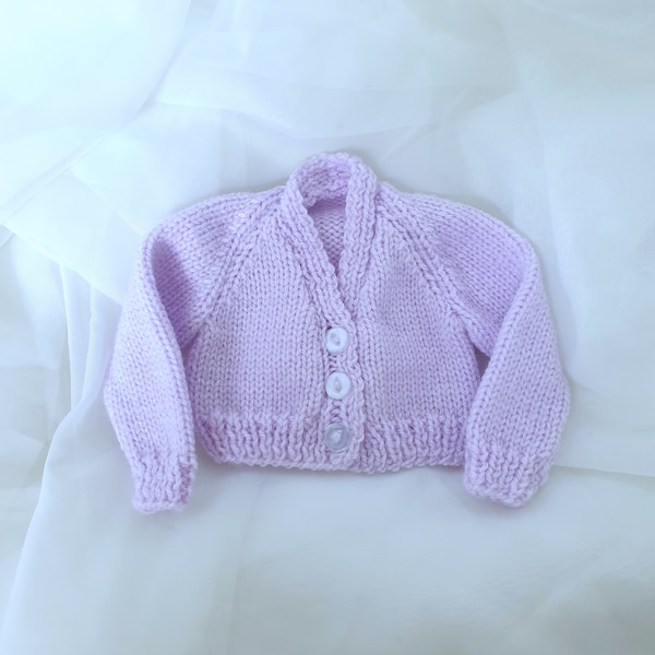 Lilac, dolls cardigan, fits 18 inch dolls