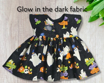 Glow In The Dark Halloween dress, fits 18 inch baby dolls, Build a Bear, reborn babies and many more.