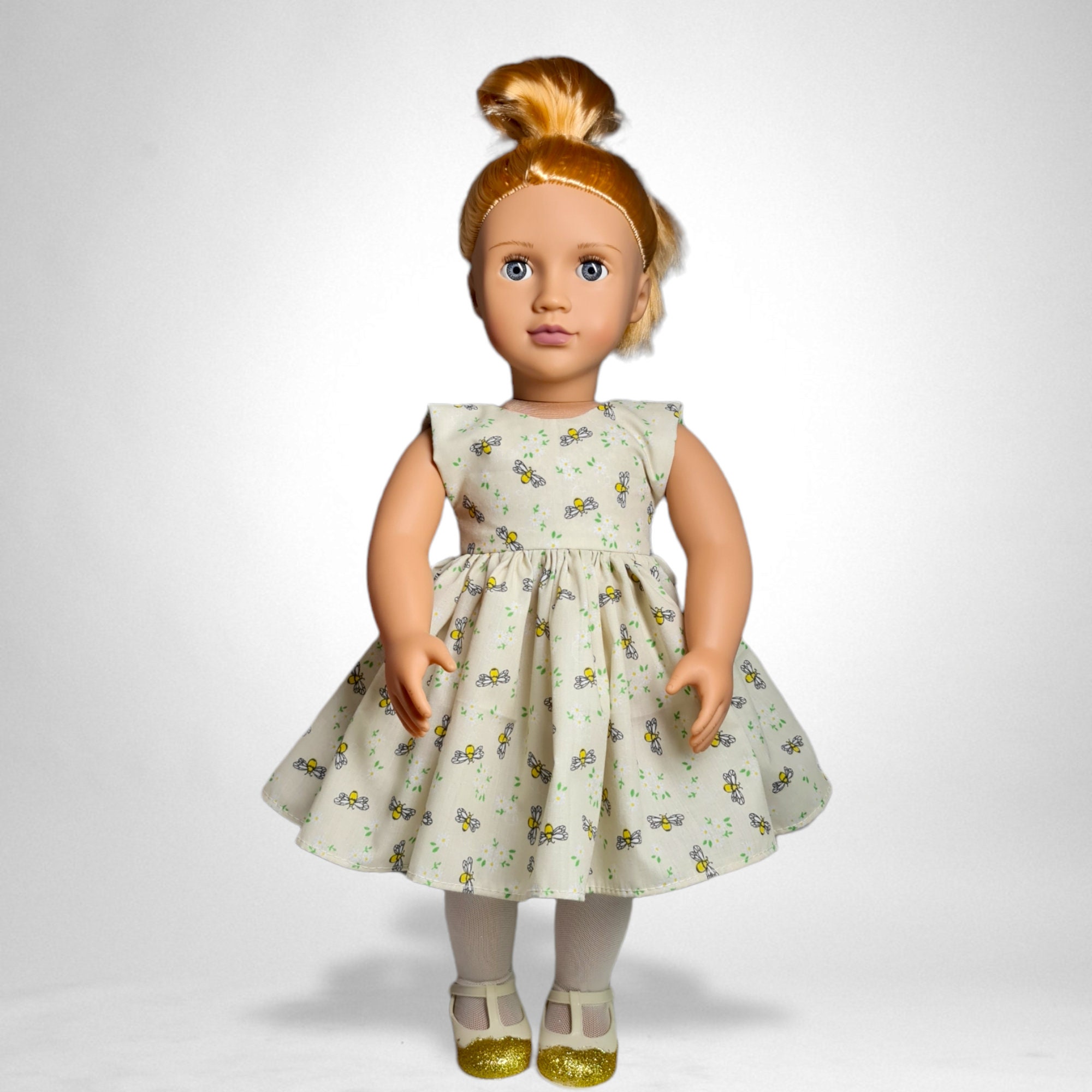 Dress for American Girl, Our Generation Dolls, 18 Inch Dolls, 4 Colour  Fabric Options 