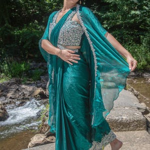Emerald Grace Ensemble Lehenga Saree Set