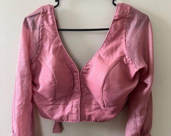 Rosy Twilight Silk-Sheen Blouse
