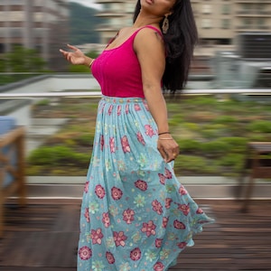 Beloved Flower embroidered full length skirt