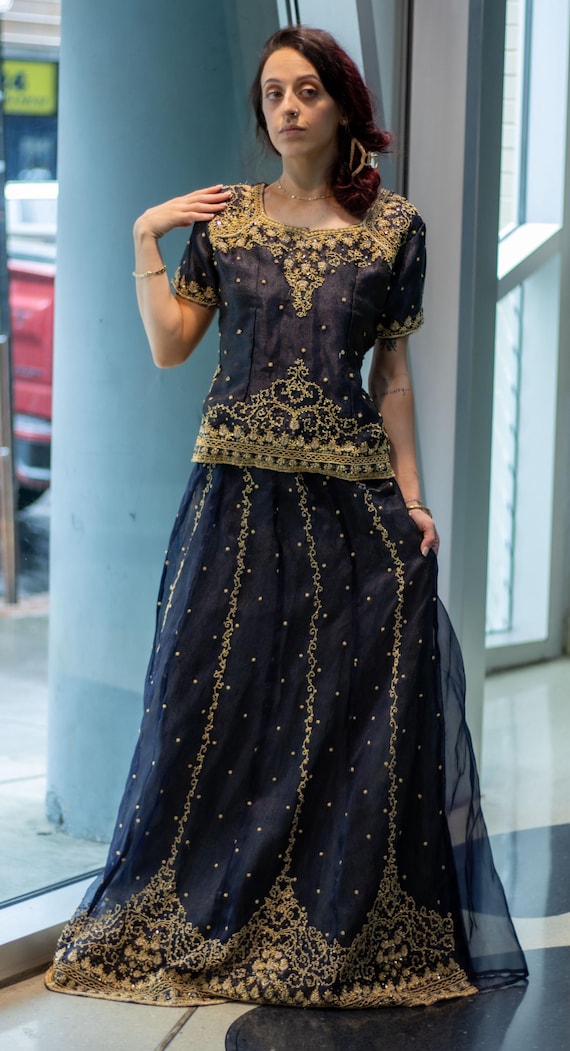 green emerald velvet dress Kendra Yellow Embroidered Dress
