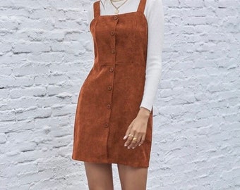 colored overall dress