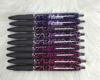 Sharpie S-Gel Personalized Epoxy Glitter Black Ink Pen with Grip: Refillable