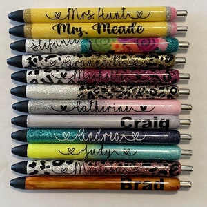 Ink Joy Personalized Epoxy Glitter Black Ink Pen: Refillable