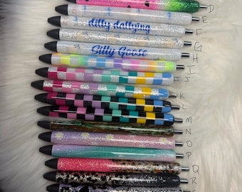 Epoxy Glitter Black Ink Pen: Refillable Pen