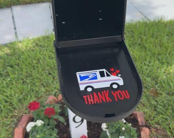 Thank You Decal | Mailbox Decal | Essential Worker Decal | Support Essential Workers | Mailbox Door Decal
