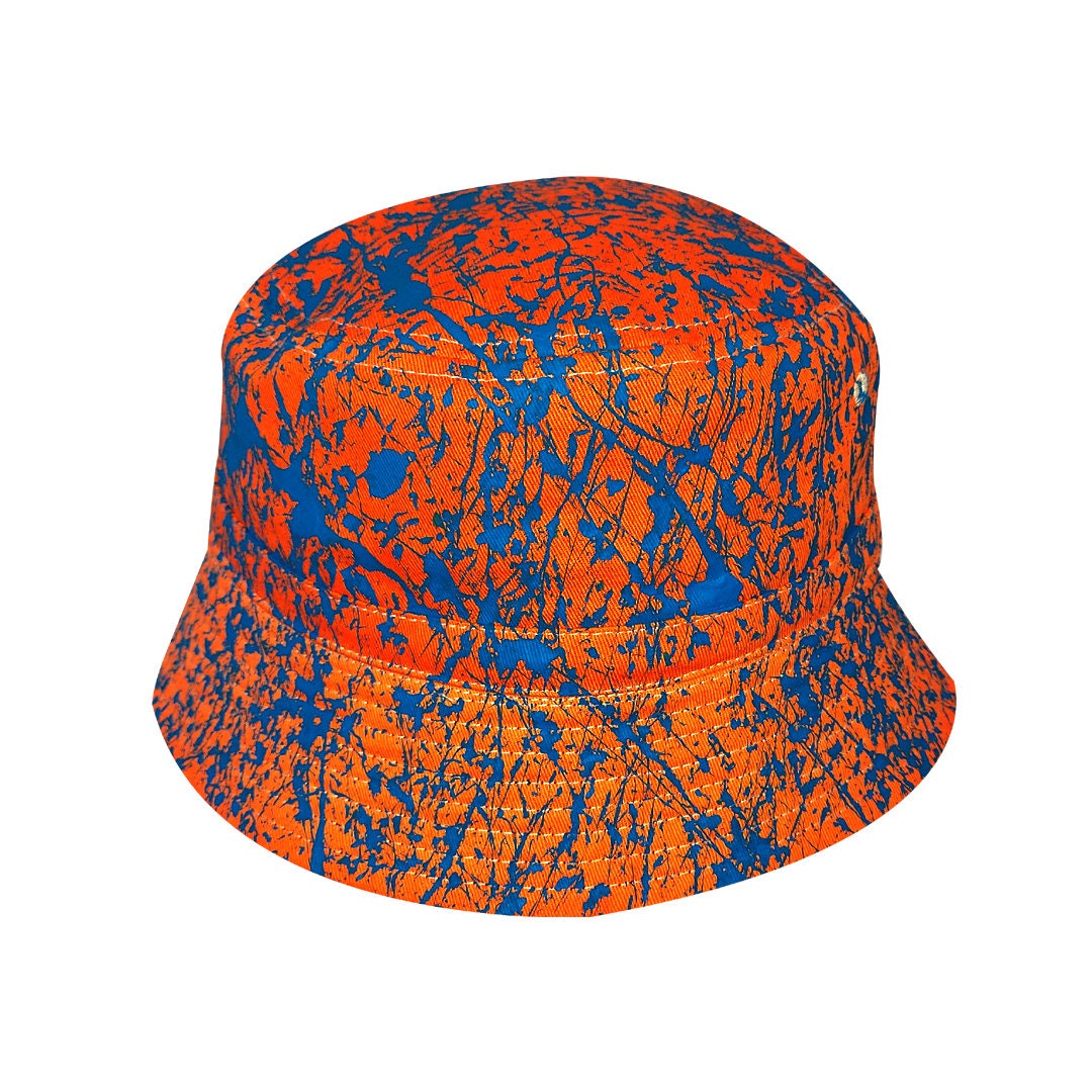 Orange Blue Reni Hat Bucket Pollock Roses Style - Etsy UK