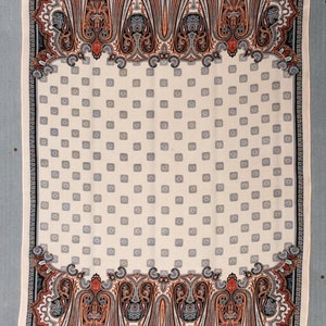 Pañuelo largo retro de seda 100 % con estampado de cachemira color melocotón de Oscar de la Renta, accesorio para mujer, 66 x 117 cm