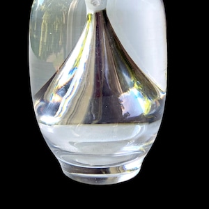 Vintage Modernist Scandinavian Art Glass Crystal Perfume Bottle  ORREFORS Sweden Modern Design