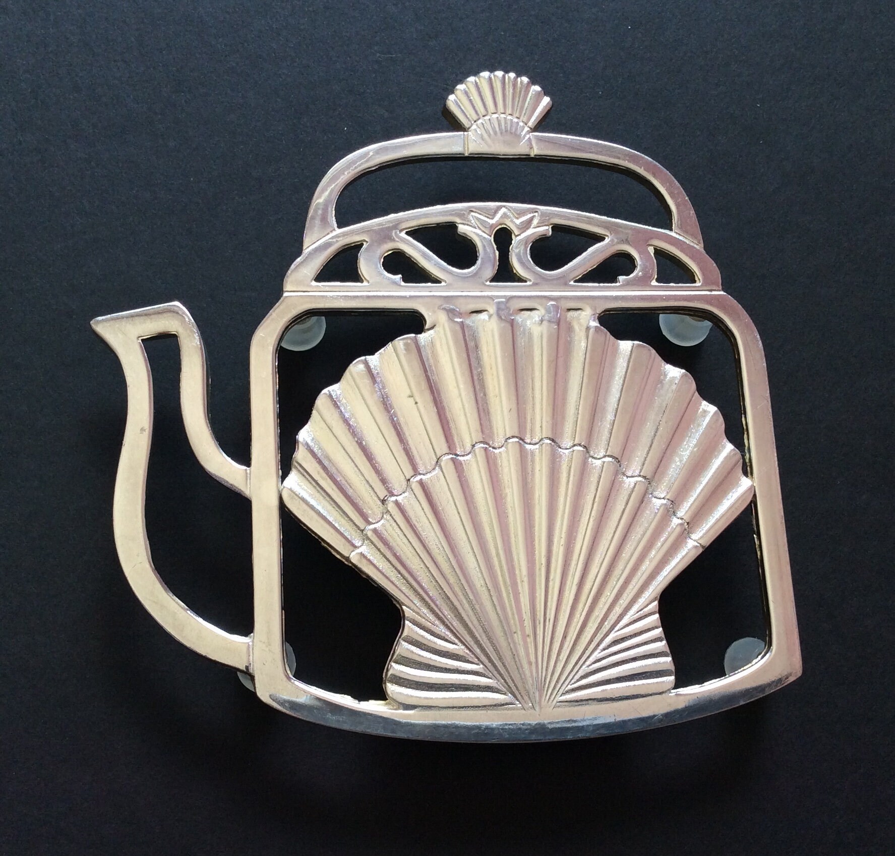 Small vintage trivet teapot shaped trivet kitchen trivet Etsy