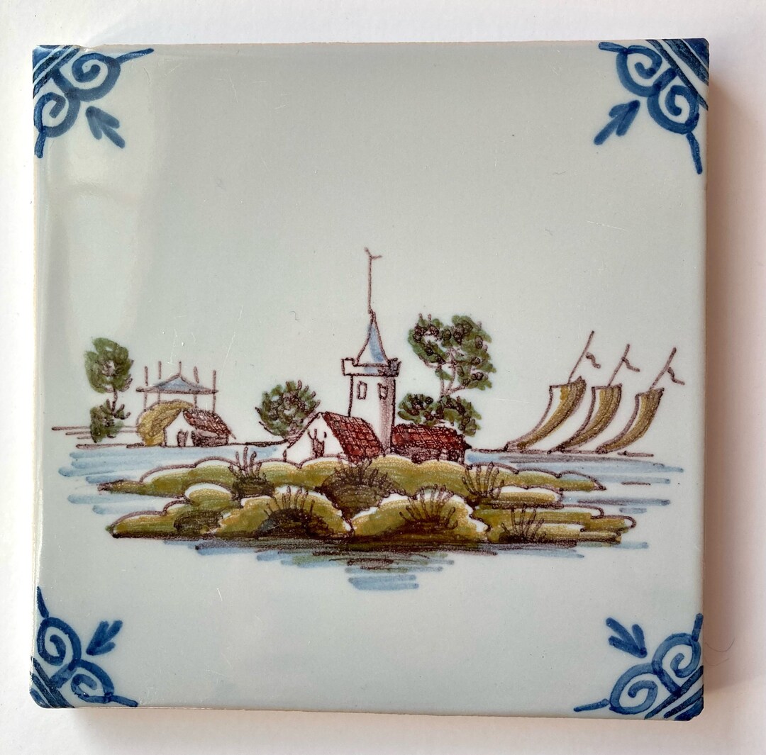 Dutch Vintage Polychrome Tile/ Hot Plate/ Tile Trivet by Royal Etsy