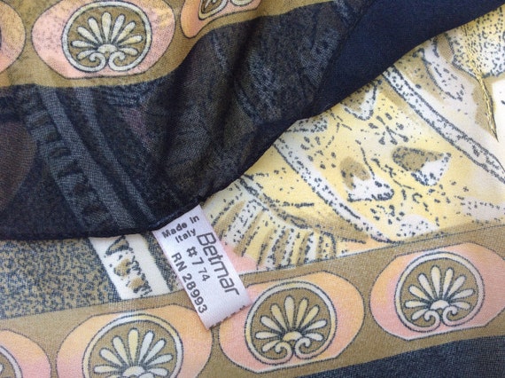 Italian Betmar Vintage Polyester Scarf, Roman Ves… - image 4