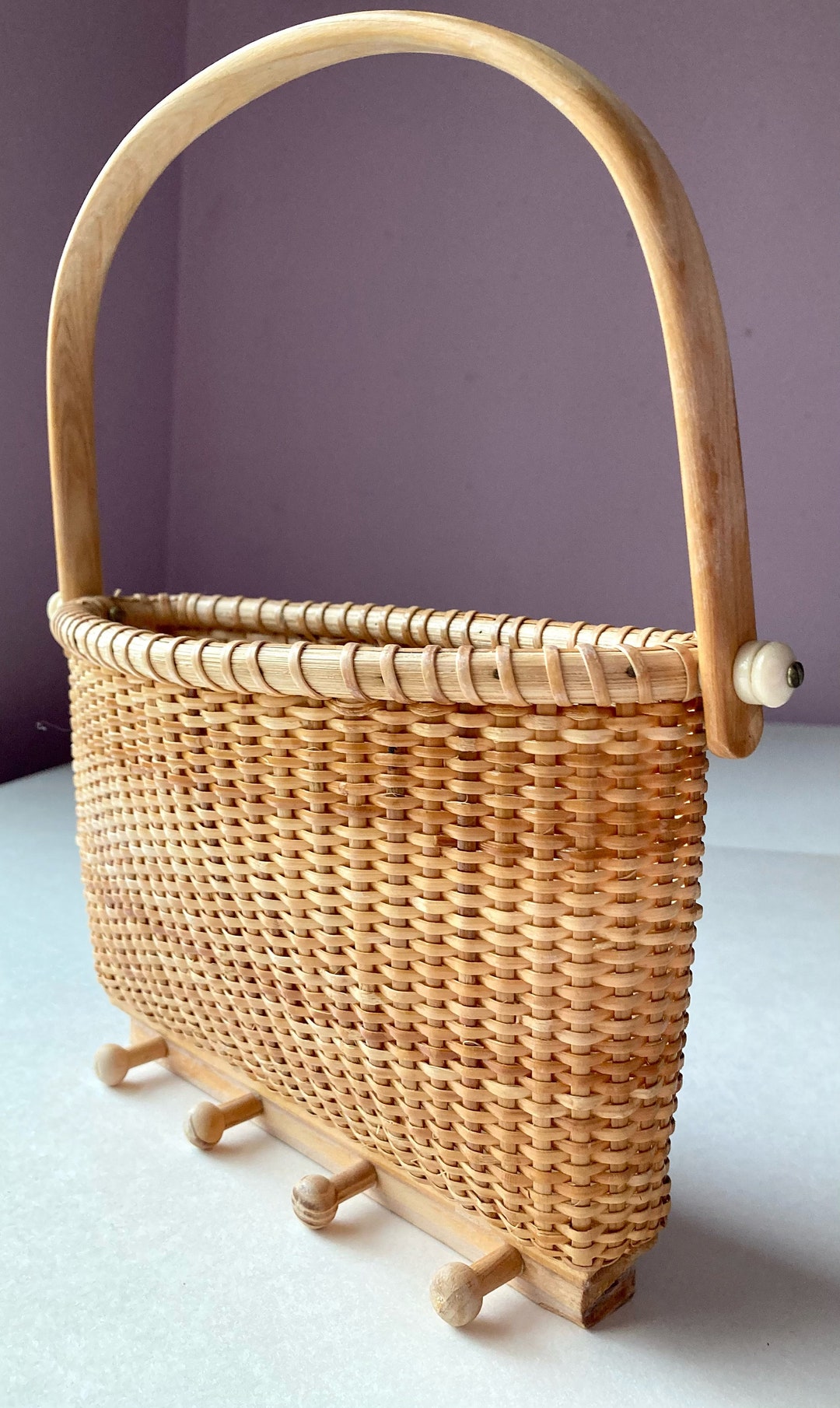 Door Basket Wicker Hanging Wall Basket Door Knob Basket With Etsy