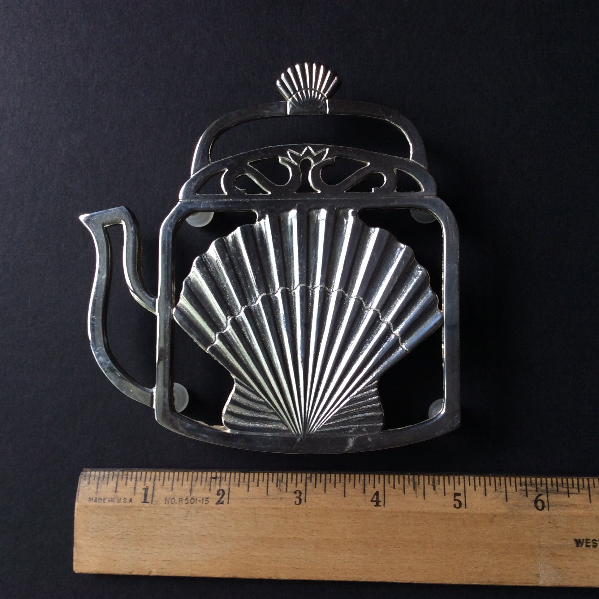 Small Vintage Trivet Teapot Shaped Trivet Kitchen Trivet Etsy UK