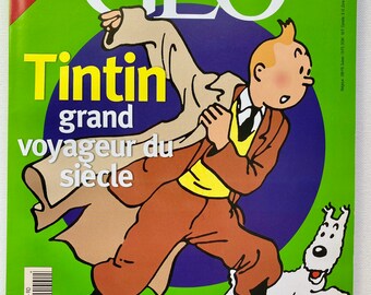 Vintage Tintin Geo Magazine 2000, Grand Voyageur du Siècle, French Travel (Soft Cover)