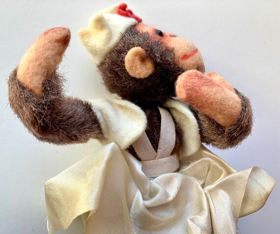 Vintage SCHUCO? German Mohair Monkey Red Cross Nurse Chimpanzee