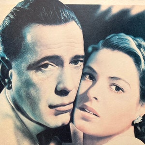 Póster de la película Casablanca, Bergman Bogart, litografía, 1978, IRA ROBERTS Publishing, 18 x 24