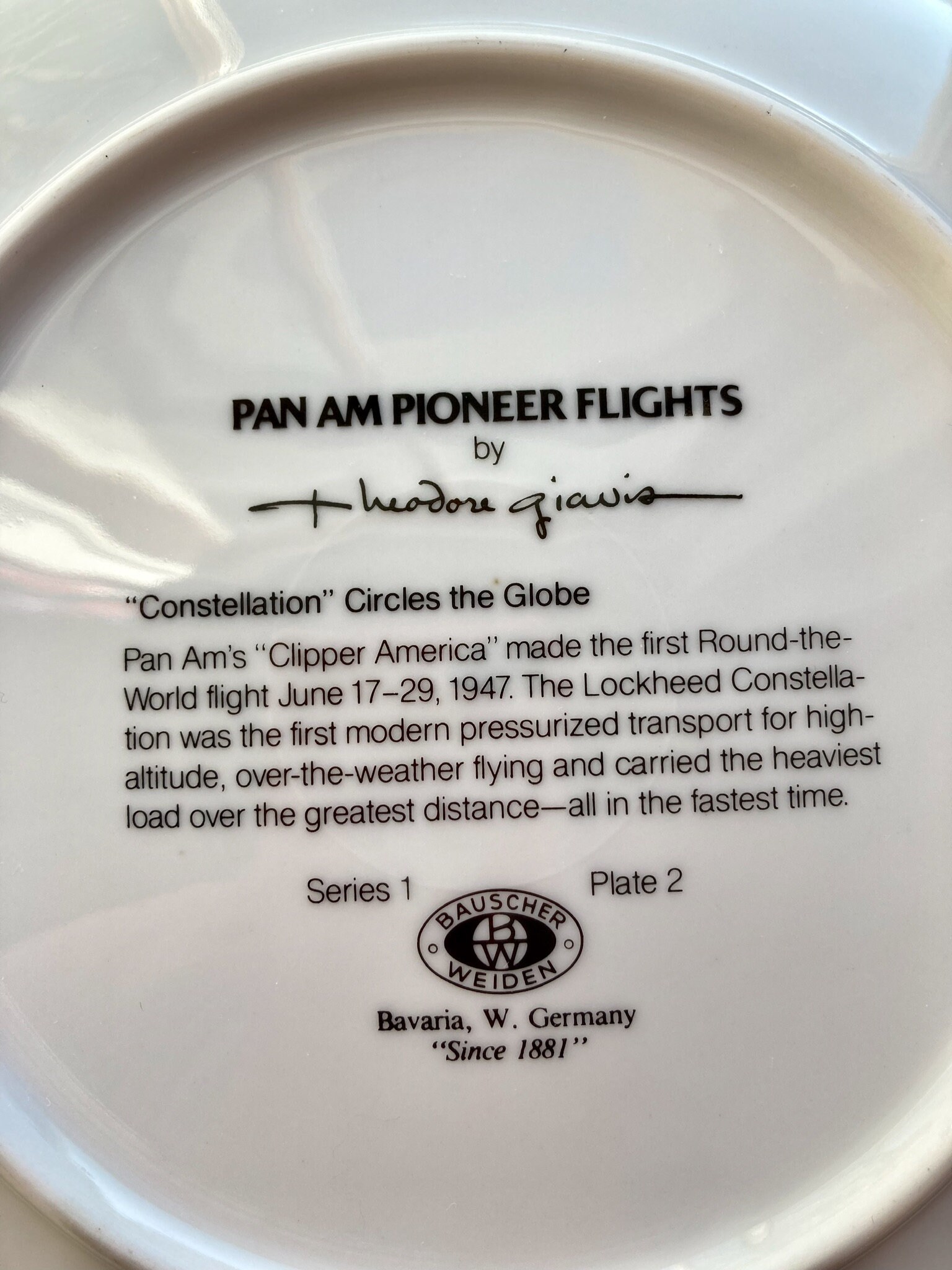 Pan Am Pioneer Flights, Pan Am Airlines Commemorative Plates