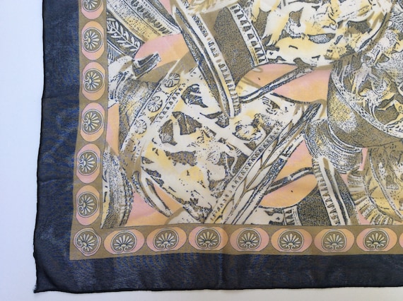 Italian Betmar Vintage Polyester Scarf, Roman Ves… - image 1