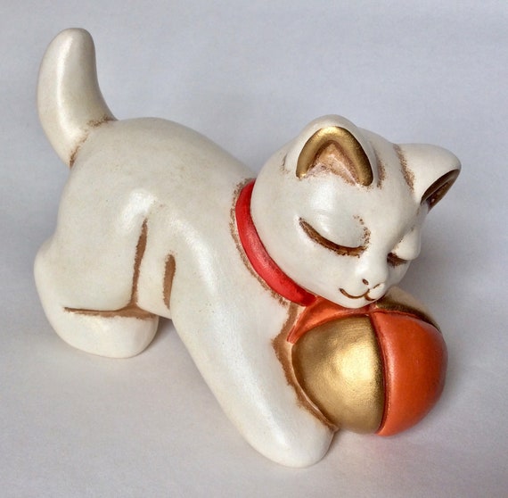 Vintage Thun Bolzano Italian Figurine Ceramic Cat Figurine Mid