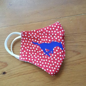 SMU Mustang hand made washable facemask