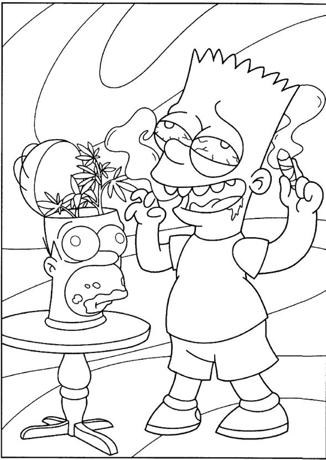 The Simpsons Stoner PDF Coloring Book Page 9-1 - Etsy