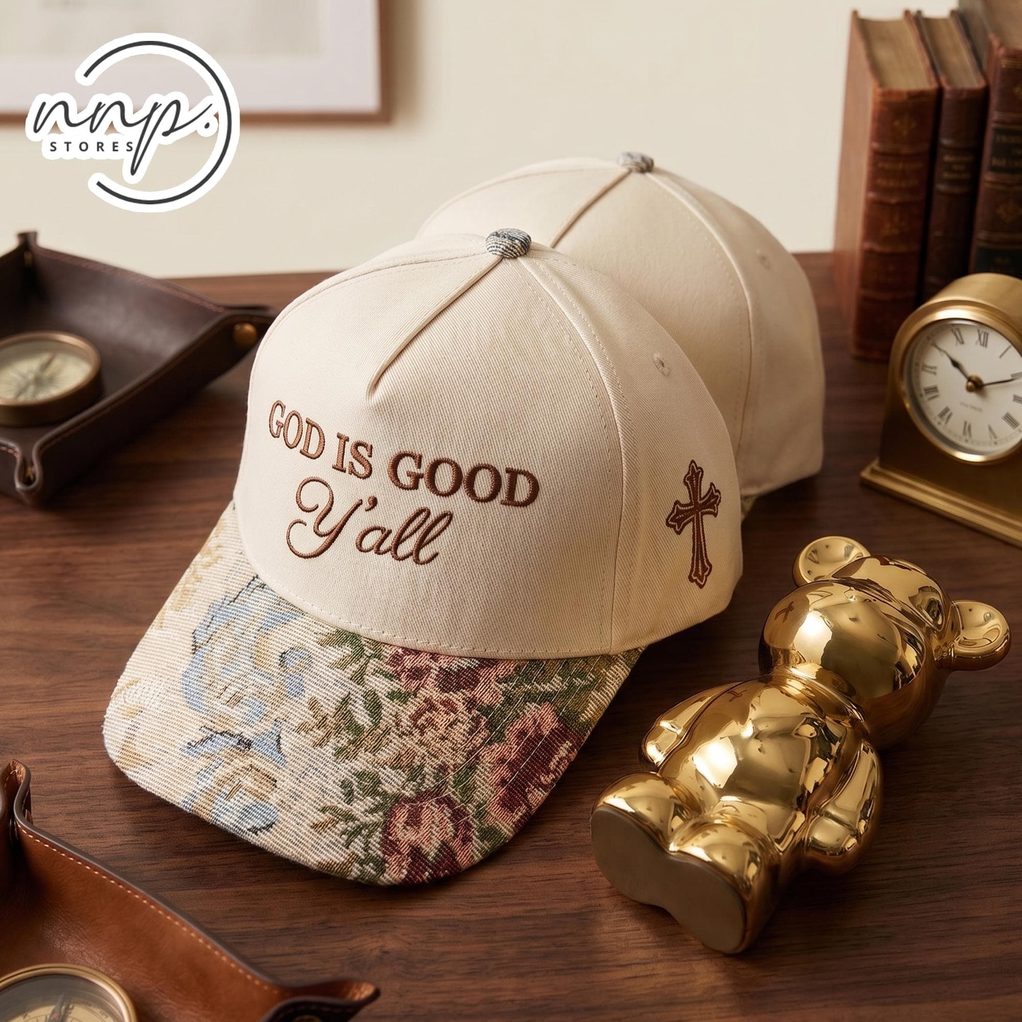Embroidered God in Good Hat With Floral Tapestry Brim, Jesus  display picture 3