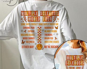 Camiseta Comfort Colors® de la Gira Mundial de Esclerosis Múltiple, camiseta de concienciación sobre la esclerosis múltiple, camiseta de apoyo a la EM, sudadera con capucha de guerrero de la EM con lazo naranja