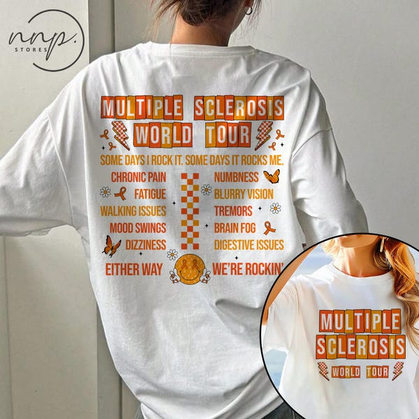 Camiseta Comfort Colors® de la Gira Mundial de Esclerosis Múltiple, camiseta de concienciación sobre la esclerosis múltiple, camiseta de apoyo a la EM, sudadera con capucha de guerrero de la EM con lazo naranja