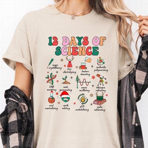 12 Days of Science Christmas Sweatshirt, Gift for Science Teachers, Chemistry Teacher Shirt, Science Teacher Shirt, Chemistry Teacher Gift