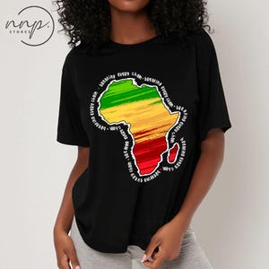 Carte de l'Afrique couleur confort, T-shirt Juneteenth, chemise Freeish, chemise histoire des noirs, 1865 chemises, Black Lives Matter, droits civiques, mélanine, noir Af