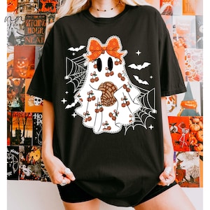 Comfort Colors® Lace Ghost Coquette Spanish Halloween Sweatshirt, Dia De Muertos Shirt, Spooky Latina shirt, Mexican Conchas, Spooky Shirt