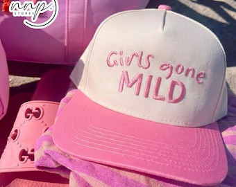 Embroidered Girls Gone Mild Trucker Hat, Bachelorette Party Hat, Custom Vintage Hat, Weekend Girls Two Tone Hat