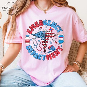Comfort Colors®  Emergency Department ER Nurse 4th Of July America shirt, ER Nurse Shirt, Emergency Room, Patriotic Nurse, Independence Day