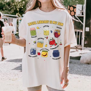 Comfort Colors Local Library Is My Jam Shirt, Librarian Gift, Reading Teacher, Bookkeeper,Librarian Appreciation Gift,School Librarian Shirt