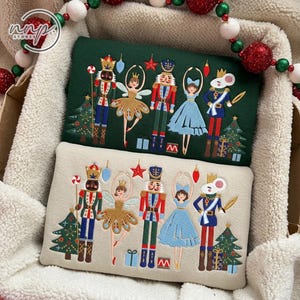 Embroidered Nutcracker Ballet Sweatshirt, Ballerina Mouse Christmas Comfort Colors® T-shirt, Holiday Dance Toy Soldier Festive Winter Gift