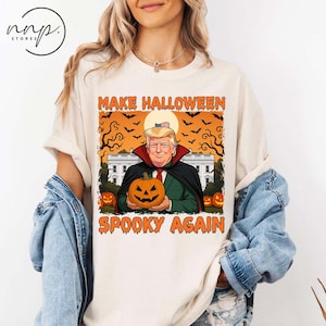 Comfort Colors® Make Halloween Spooky Again shirt, Funny Trump Halloween shirt, Funny Political Gift, Goth Holiday, Spooky season shirt