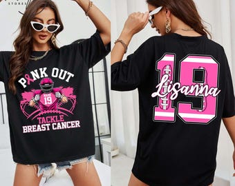 Comfort Colors® Benutzerdefiniertes Brustkrebs-Fußball-Sweatshirt, Brustkrebs-Bewusstsein, rosa Band-Sweatshirt, Spieltag, Pink heraus Fußballtrikot