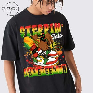 Comfort Colors® Stepping into Juneteenth-shirt, Black Women-shirt, Since 1865-T-shirt, Black Power-shirt, Black Freedom-T-shirt, Afro-Amerikaans shirt