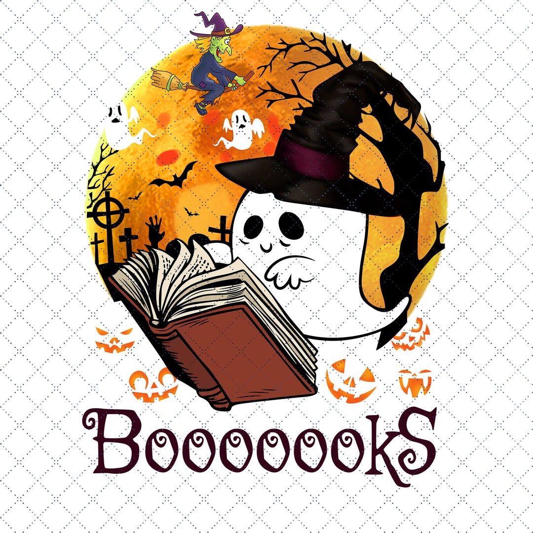 Halloween Cute Ghost Reading Book PNG Spooky Season PNG - Etsy