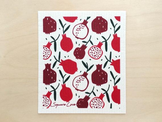 Pomegranate Swedish Dishcloth