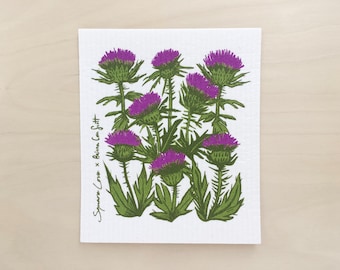 Thistle Swedish Dishcloth | Sponge Cloth | Smell Free | Reusable Ecofriendly Paper Towel | Gift | Christmas Stocking Suffer | Greeting Card